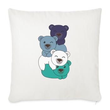 oriented aroace flag pride LGBTQ cute bear - Sofa pillowcase 17,3'' x 17,3'' (45 x 45 cm) - natural white - Front