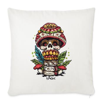 Mushroom Skull Skull Totem - Sofa pillowcase 17,3'' x 17,3'' (45 x 45 cm) - natural white - Front
