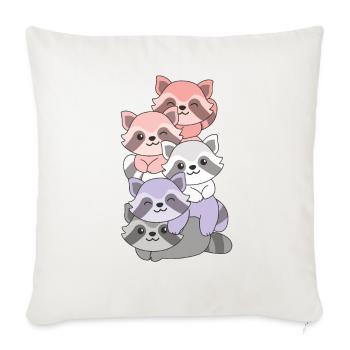 cupioromantic Flag Pride LGBTQ Cute Raccoon - Sofa pillowcase 17,3'' x 17,3'' (45 x 45 cm) - natural white - Front
