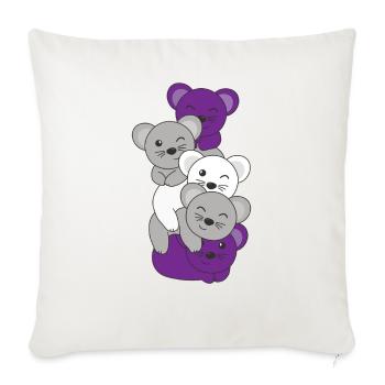 graysexuell Flag Pride LGBTQ süße Maus - Sofakissenbezug 45 x 45 cm - Naturweiß  - Vorne