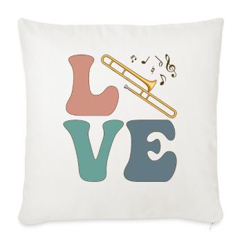LOVE Trombonist Instrument Trombonist - Sofa pillowcase 17,3'' x 17,3'' (45 x 45 cm) - natural white - Front