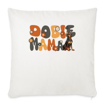 Doberman Pinscher Groovy Dobie Mama - Housse de coussin décorative 45 x 45 cm - blanc nature - Devant