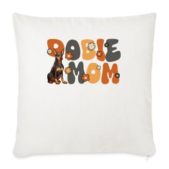Doberman Pinscher Groovy Dobie Maman - Housse de coussin décorative 45 x 45 cm - blanc nature - Devant