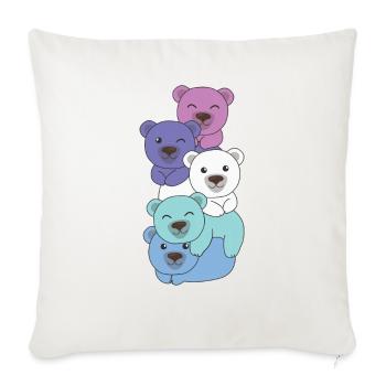 Spectrasexual Flag Pride LGBTQ Ours mignon - Housse de coussin décorative 45 x 45 cm - blanc nature - Devant