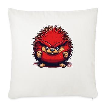 Funny angry red hedgehog - Sofa pillowcase 17,3'' x 17,3'' (45 x 45 cm) - natural white - Front
