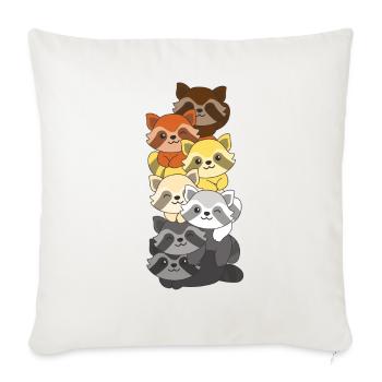 Bear Brotherhood Flag Pride LGBTQ Cute Raccoon - Sofa pillowcase 17,3'' x 17,3'' (45 x 45 cm) - natural white - Front