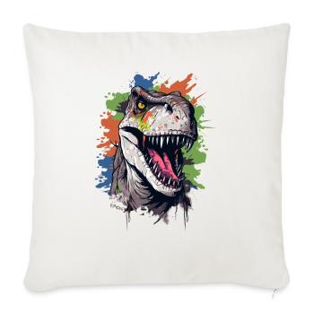 Splashes of color: A colorful dino with an action look - Sofa pillowcase 17,3'' x 17,3'' (45 x 45 cm) - natural white - Front