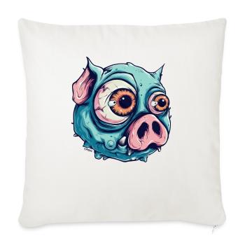 Juste un autre cochon psychopathe zombie de dessin animé - Housse de coussin décorative 45 x 45 cm - blanc nature - Devant