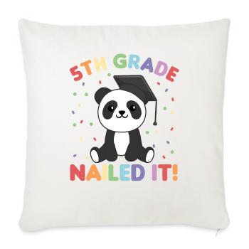 Kids 5th Grade nailed it Panda Graduation - Sofa pillowcase 17,3'' x 17,3'' (45 x 45 cm) - natural white - Front