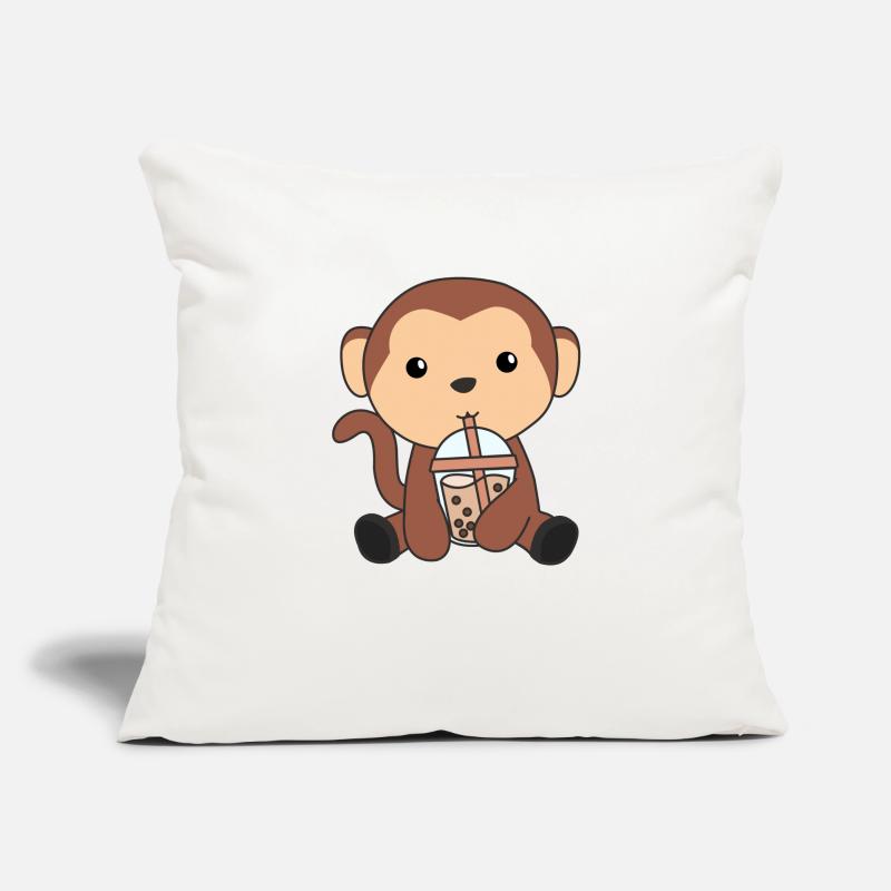 Monkey Bubble Tea Monkey Cute Animals Sofa pillowcase 17,3'' x 17,3'' (45 x 45 cm)