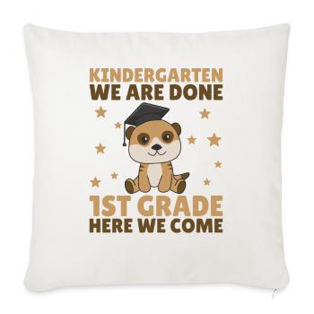 Kids Kindergarten graduate Erdmännchen 1st grade - Sofakissenbezug 45 x 45 cm - Naturweiß  - Vorne