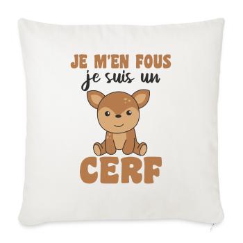Je m'en fous je suis un cerf - sweet deer - Sofa pillowcase 17,3'' x 17,3'' (45 x 45 cm) - natural white - Front