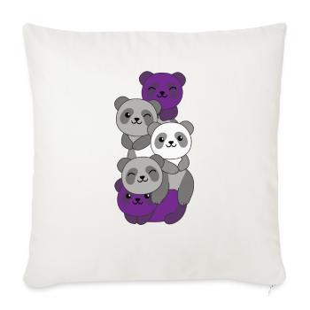 grisdrapeau sexuel fierté lgbtq panda mignon - Housse de coussin décorative 45 x 45 cm - blanc nature - Devant