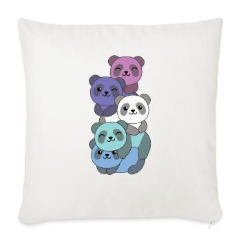 Spectrasexual Drapeau Pride LGBTQ Panda mignon - Housse de coussin décorative 45 x 45 cm - blanc nature - Devant