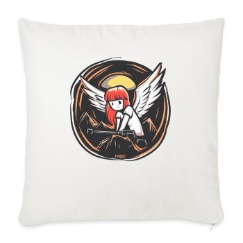 Niedlicher Engel amüsiert über eine alberne Waffe - Sofakissenbezug 45 x 45 cm - Naturweiß  - Vorne