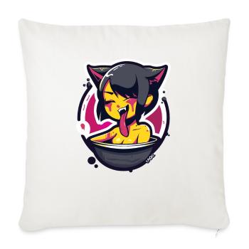 Anime kitten girl at bath day - Sofa pillowcase 17,3'' x 17,3'' (45 x 45 cm) - natural white - Front