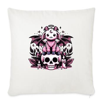Kawaii Pastel Goth Mignon Effrayant Chèvre Chauve-Souris - Housse de coussin décorative 45 x 45 cm - blanc nature - Devant