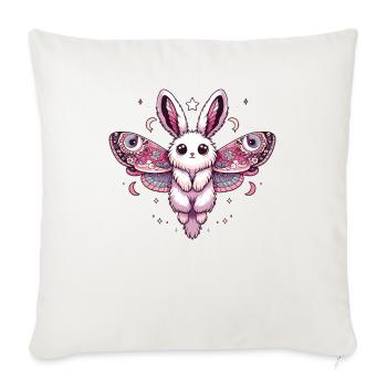 Kawaii Pastel Goth Mignon Lapin effrayant Moth - Housse de coussin décorative 45 x 45 cm - blanc nature - Devant