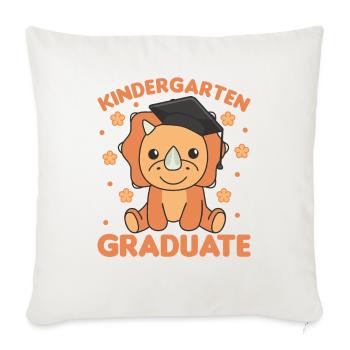 Kids Kindergarten graduate Triceratops Graduation - Sofakissenbezug 45 x 45 cm - Naturweiß  - Vorne