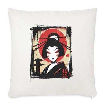 Die coole Anime Japanische Geisha - Sofakissenbezug 45 x 45 cm - Naturweiß  - Vorne