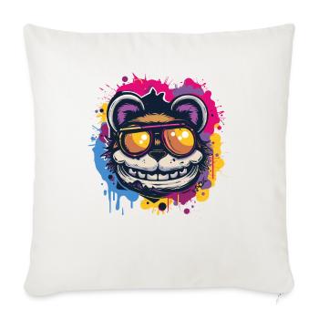 Quel ours fou et cool - Housse de coussin décorative 45 x 45 cm - blanc nature - Devant