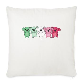 Abrosexuel Drapeau Fierté LGBTQ Koala mignon - Housse de coussin décorative 45 x 45 cm - blanc nature - Devant