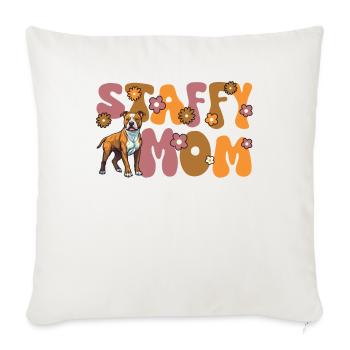 American Staffordshire Terrier Groovy Staffy Mom - Sofa pillowcase 17,3'' x 17,3'' (45 x 45 cm) - natural white - Front