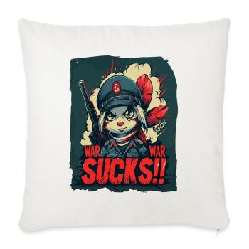 Soldier Bunny Girl: War is crap - Sofa pillowcase 17,3'' x 17,3'' (45 x 45 cm) - natural white - Front
