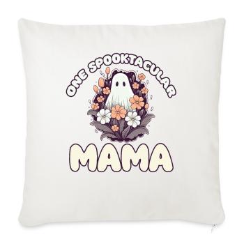 Halloween Groovy Mom Ghost Hippie Floral Vintage - Sofa pillowcase 17,3'' x 17,3'' (45 x 45 cm) - natural white - Front