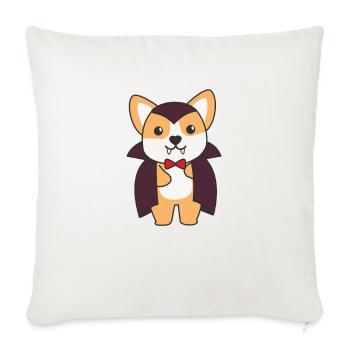 Corgi Happy Halloween Cute Vampire Costume - Sofa pillowcase 17,3'' x 17,3'' (45 x 45 cm) - natural white - Front