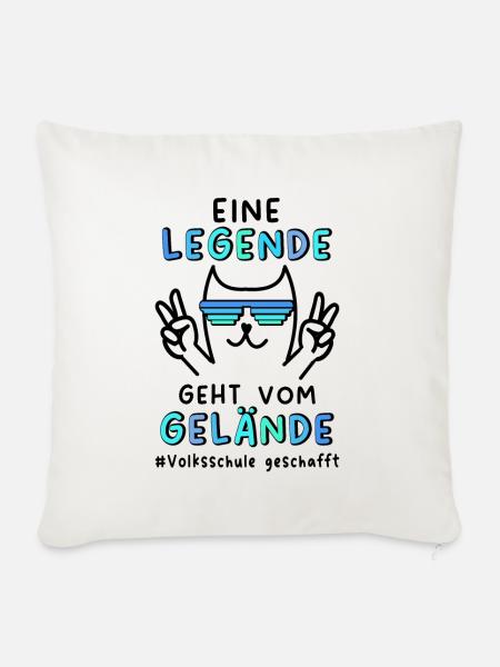 Volksschule Abgänger 2024 Tschüss Volksschule - Sofakissenbezug 45 x 45 cm - Naturweiß