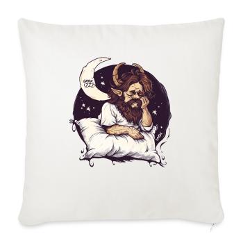 Archange endormi avec des cornes et la lune - Housse de coussin décorative 45 x 45 cm - blanc nature - Devant