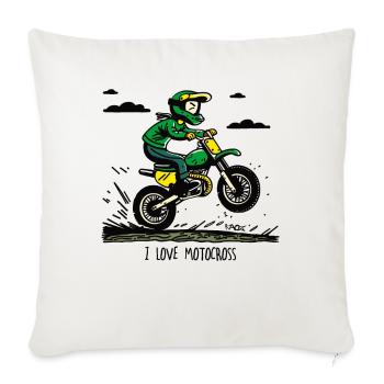 J’adore le motocross - Housse de coussin décorative 45 x 45 cm - blanc nature - Devant