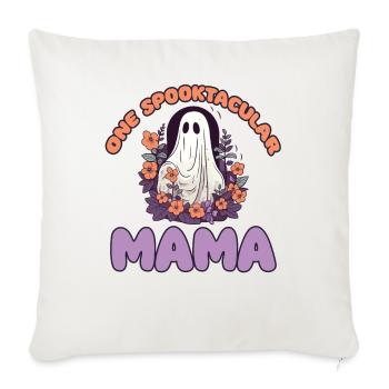 Halloween Groovy Mom Ghost Hippie Floral Vintage - Sofa pillowcase 17,3'' x 17,3'' (45 x 45 cm) - natural white - Front