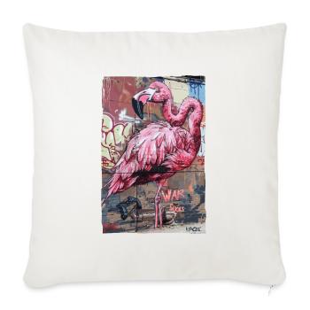 Pink flamingo: War is annoying - Sofa pillowcase 17,3'' x 17,3'' (45 x 45 cm) - natural white - Front