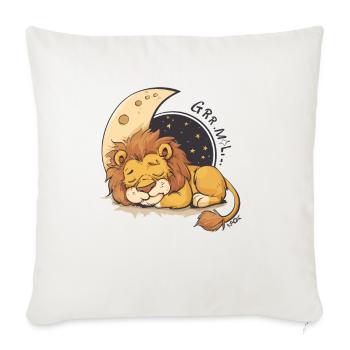 Sleepy Lion on the Moon - Sofa pillowcase 17,3'' x 17,3'' (45 x 45 cm) - natural white - Front