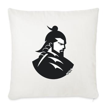Ein japanischer Samurai Shogun - Sofakissenbezug 45 x 45 cm - Naturweiß  - Vorne