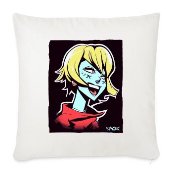 Fille d’anime cool et heureuse - Housse de coussin décorative 45 x 45 cm - blanc nature - Devant