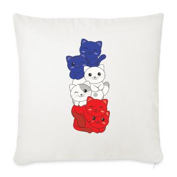 französische flagge Katze französisch Frankreich - Sofakissenbezug 45 x 45 cm - Naturweiß  - Vorne