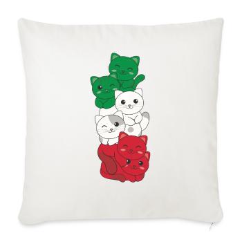italienische flagge Katze italienisch Italien - Sofakissenbezug 45 x 45 cm - Naturweiß  - Vorne