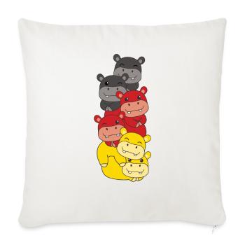 Deutsche flagge Hippo deutsch Deutschland - Sofakissenbezug 45 x 45 cm - Naturweiß  - Vorne