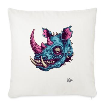 Silly Funny Zombie Rhino - Sofa pillowcase 17,3'' x 17,3'' (45 x 45 cm) - natural white - Front