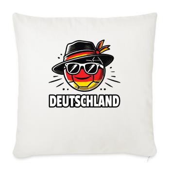 Ballon de football avec ballon drôle de drapeau allemand - Housse de coussin décorative 45 x 45 cm - blanc nature - Devant