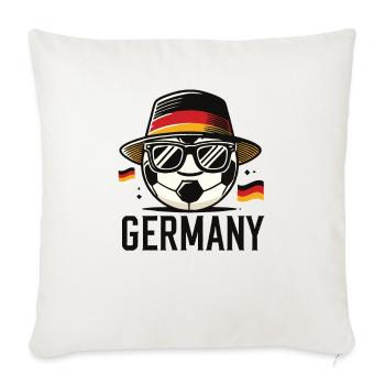 Ballon de football avec ballon drôle de drapeau allemand - Housse de coussin décorative 45 x 45 cm - blanc nature - Devant