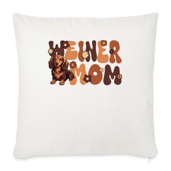 Dackel Groovy Weiner Mom - Sofakissenbezug 45 x 45 cm - Naturweiß  - Vorne