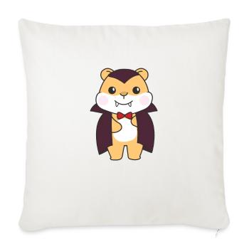 Hamster Happy Halloween Cute Vampire Costume - Sofa pillowcase 17,3'' x 17,3'' (45 x 45 cm) - natural white - Front