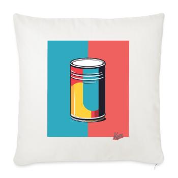 Pop Art und eine bunte Dose - Sofakissenbezug 45 x 45 cm - Naturweiß  - Vorne