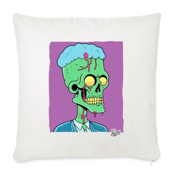 Green Zombie Punk Skull Manager - Sofa pillowcase 17,3'' x 17,3'' (45 x 45 cm) - natural white - Front