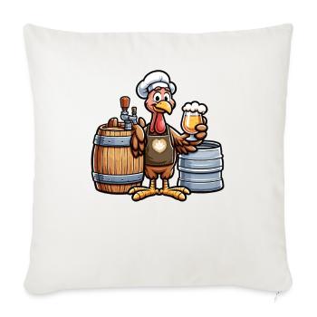 Bière de bière Dinde de Thanksgiving à la bière - Housse de coussin décorative 45 x 45 cm - blanc nature - Devant