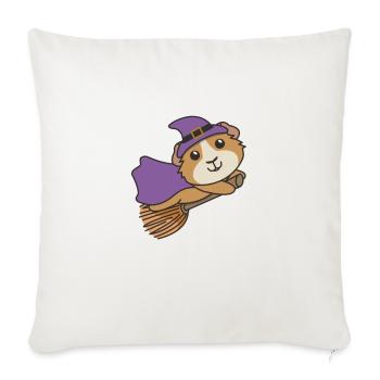 Cochon d’Inde Halloween Sorcière Enfants Sorcières Costume - Housse de coussin décorative 45 x 45 cm - blanc nature - Devant
